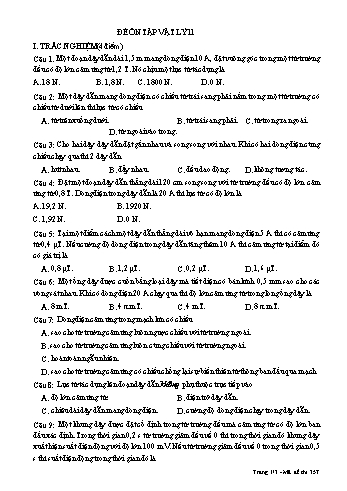 Đề ôn tập Vật lí Lớp 11 - Trường THPT Vũ Văn Hiếu