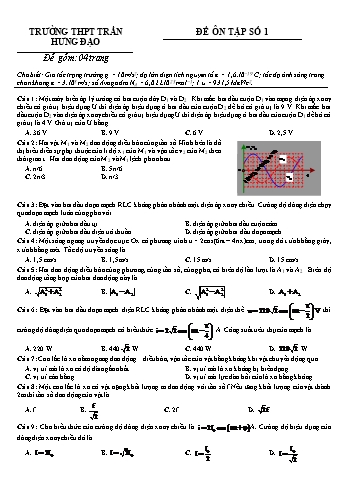 Đề ôn tập Vật lí Lớp 12 - Đề số 1 - Trường THPT Trần Hưng Đạo