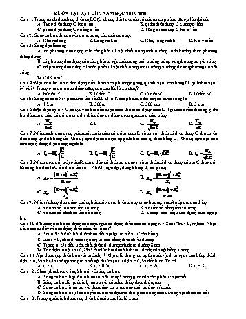 Đề ôn tập Vật lí Lớp 12 - Trường THPT Vũ Văn Hiếu