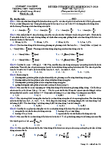 Đề thi giữa học kì 1 Vật lí Lớp 12 - Mã đề: 135 - Năm học 2017-2018 - Trường THPT Trực Ninh