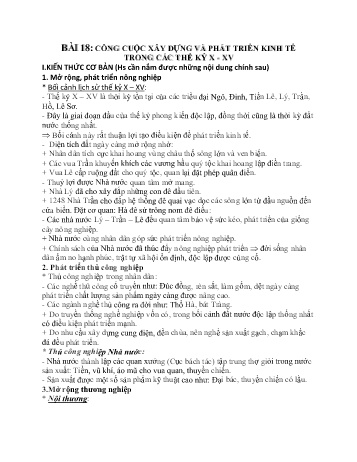 Hướng dẫn ôn tập Lịch sử Lớp 10 (Đợt 1) - Trường THPT Trực Ninh