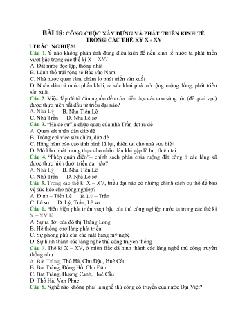 Hướng dẫn ôn tập Lịch sử Lớp 10 (Đợt 2) - Trường THPT Trực Ninh