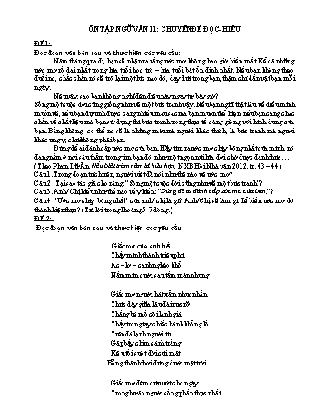 Ôn tập đọc hiểu Ngữ văn Lớp 11 - Trường THPT Trực Ninh