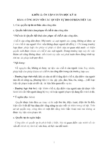 Ôn tập giữa học kì 2 Giáo dục công dân Lớp 12 - Trường THPT Trực Ninh