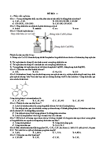 Trắc nghiệm Hóa học Lớp 11 - Trường THPT Vũ Văn Hiếu (Có đáp án)