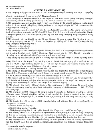 Trắc nghiệm luyện tập Vật lí Lớp 12 - Cảm ứng từ điện từ - Trường THPT Trực Ninh